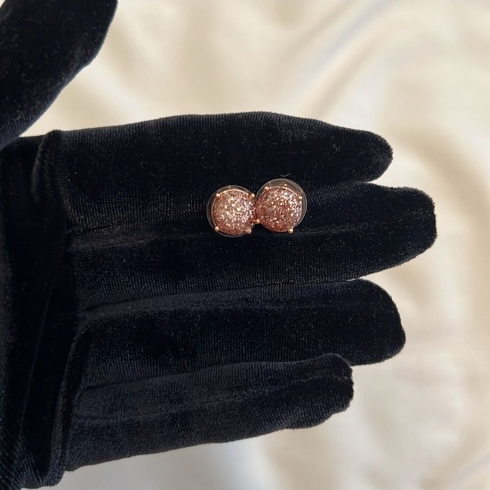 Kate Spade Rose Gold Sparkle Stud Earrings - Picture 4 of 7